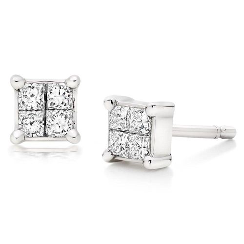 18ct White Gold Diamond Stud...