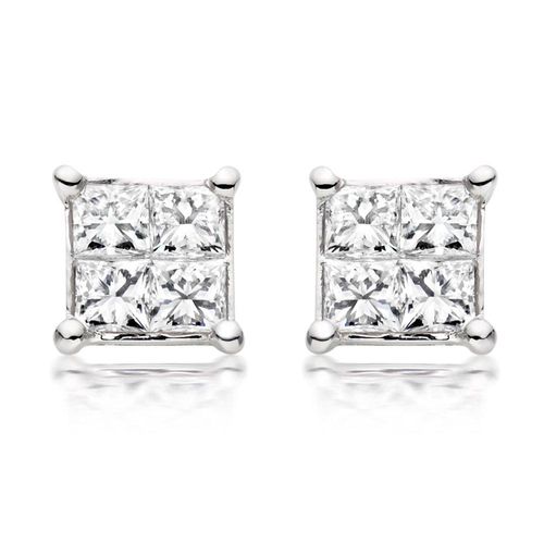 18ct White Gold Diamond Stud...