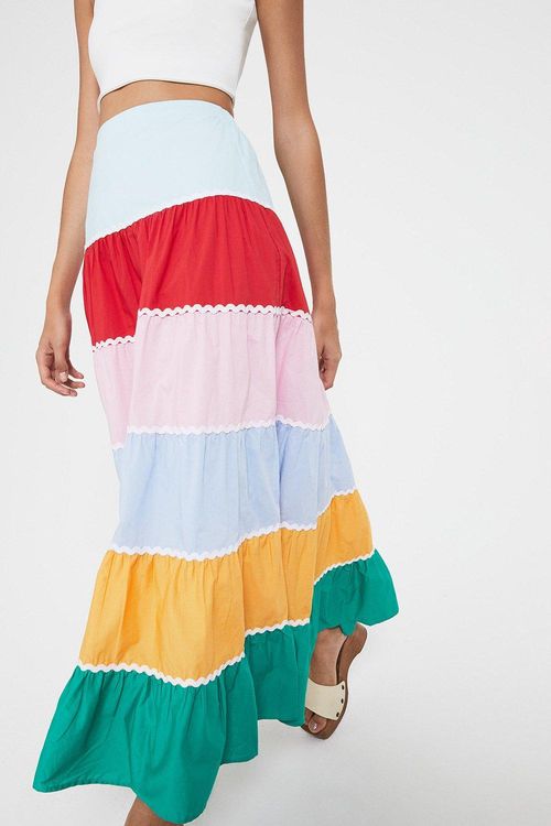 Womens Rainbow Tiered Maxi...