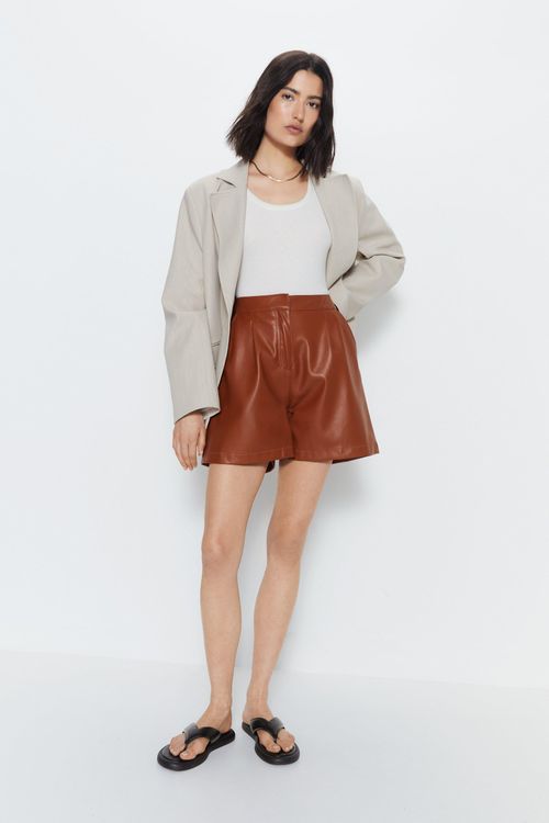 Womens Faux Leather Short