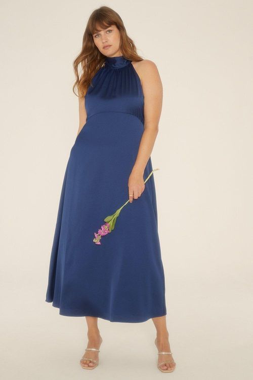 Womens Curve Halter Neck Midi...