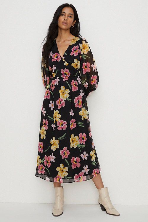 Petite Floral Print Chiffon...