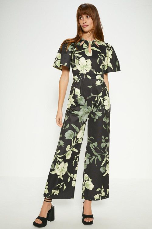 Floral Printed Scuba Cut Out...