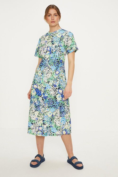 Cotton Floral Aline Midi Dress