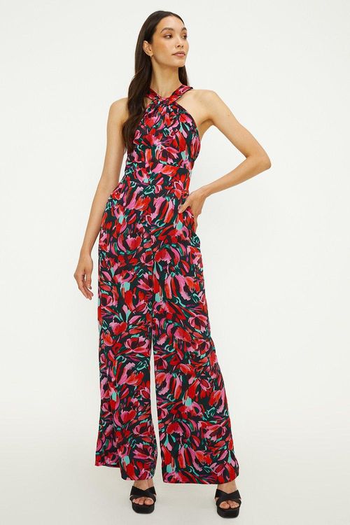 Abstract Print Twist Neck...