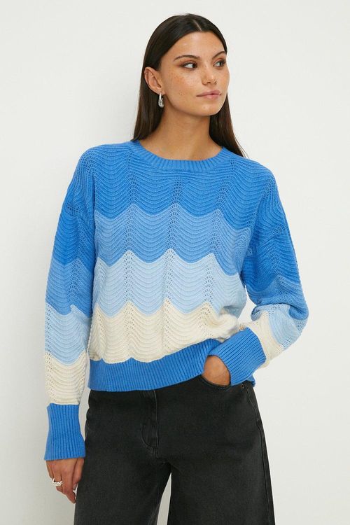 Ombre Wavy Stitch Jumper