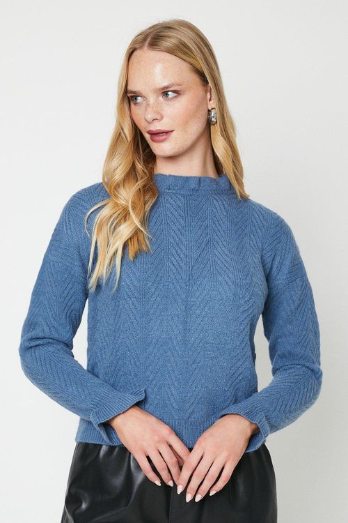 High Neck Frill Detail Jumper