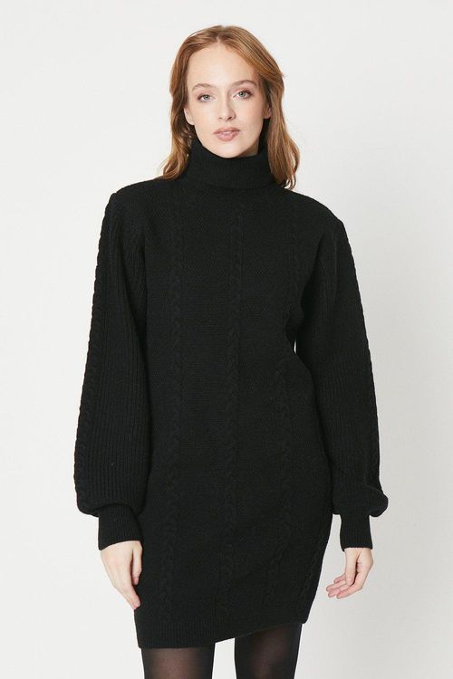 Chunky Cable Knit Roll Neck...