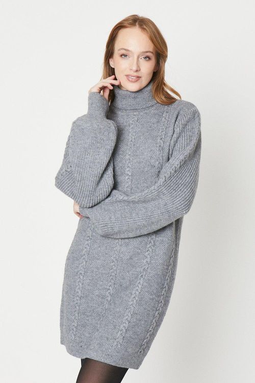 Chunky Cable Knit Roll Neck...