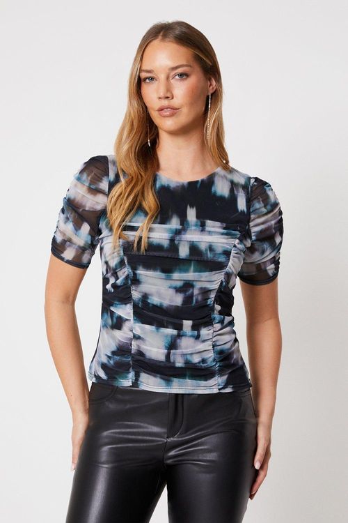 Abstract Printed Mesh Ruched...