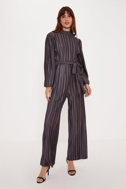 Premium Plisse Belted Jumpsuit