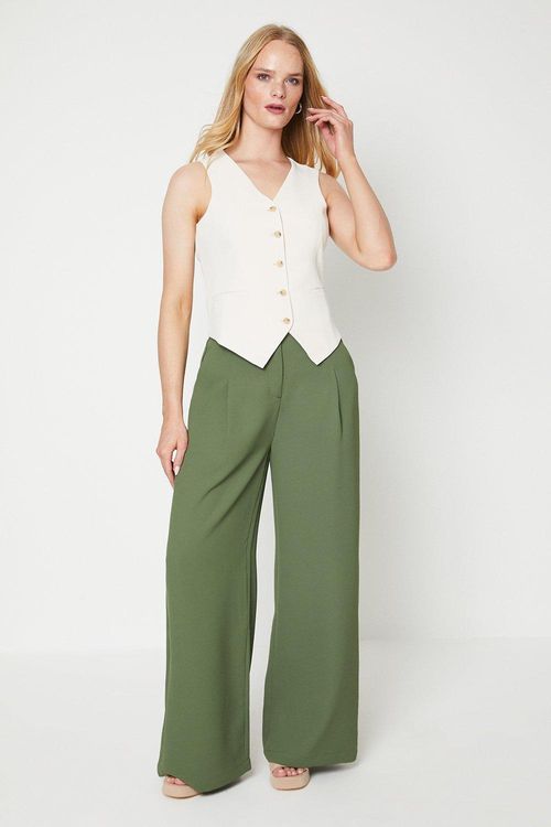 Tailored Wide Leg Trouserkhaki