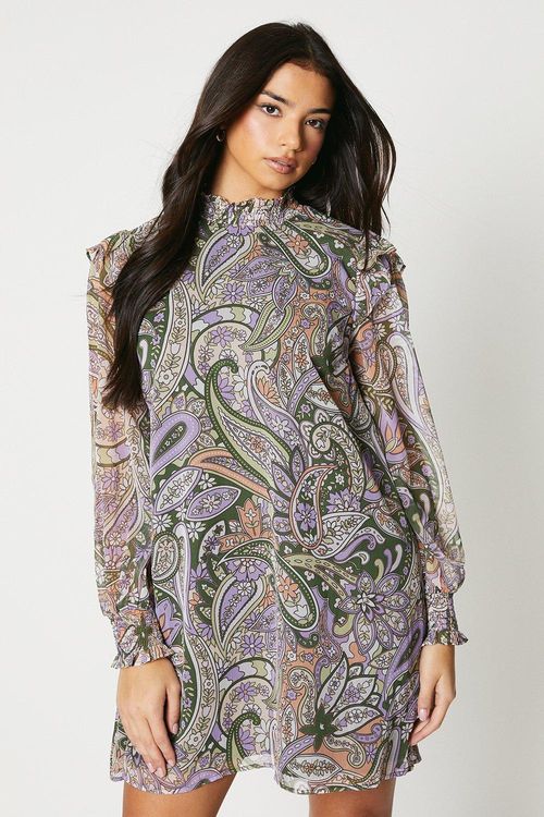 Soft Paisley Ruffle Shoulder...