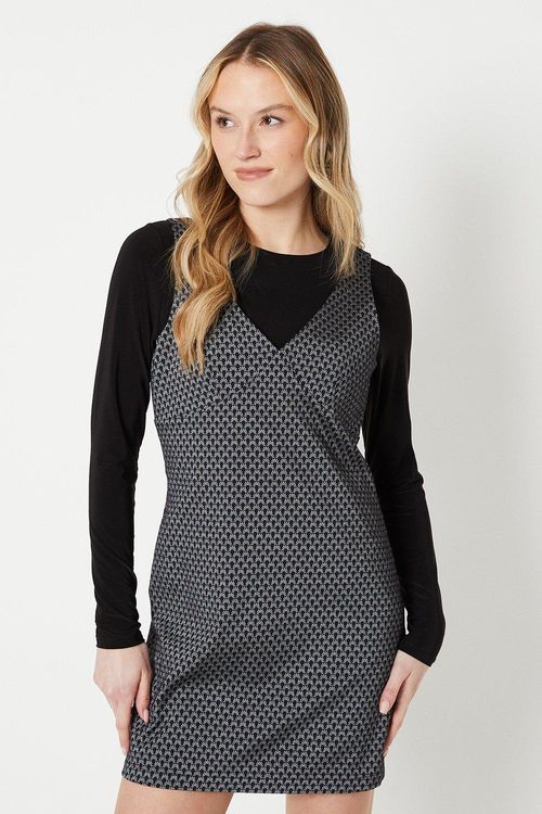 Geo Jaquard Mini Dressblack