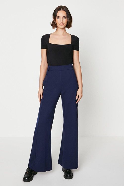 Ponte Wide Leg Trouser With...