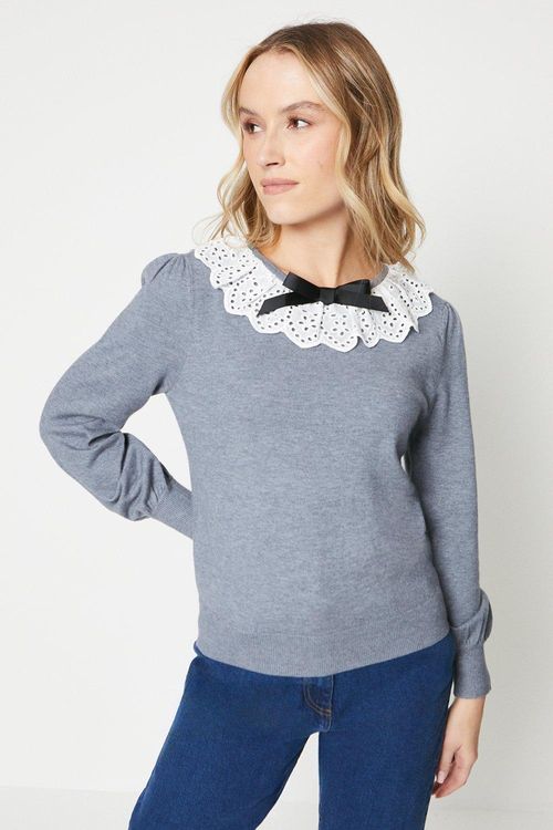 Frill Collar Bow Detail Jumper