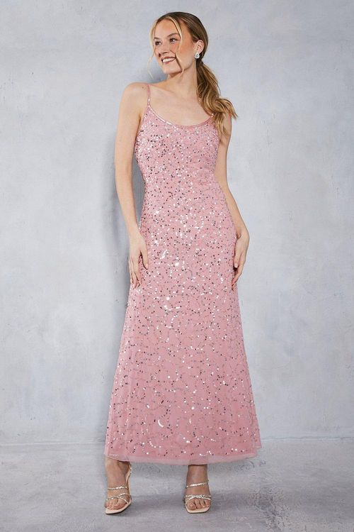 Embellished Neckline Sequin...