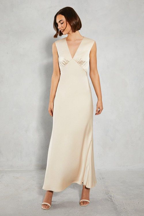 Satin Open Back Detail Maxi...