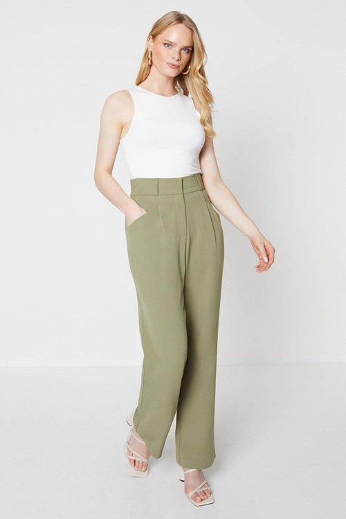 Wide Leg Relaxed Trousersolive