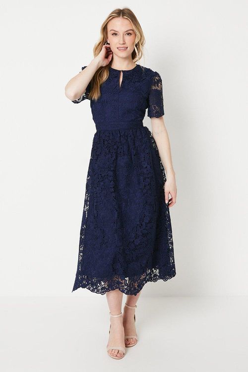 Occasion Lace Collared Midi...