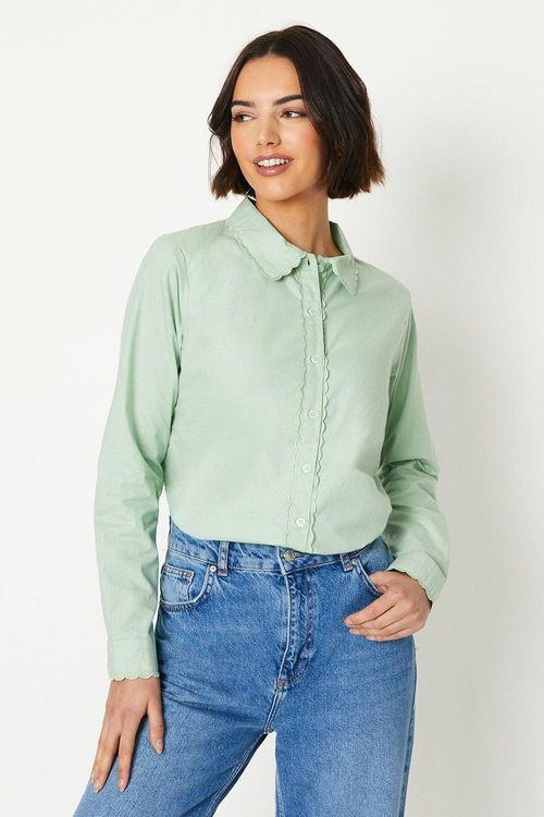 Scallop Edge Poplin Shirtsage