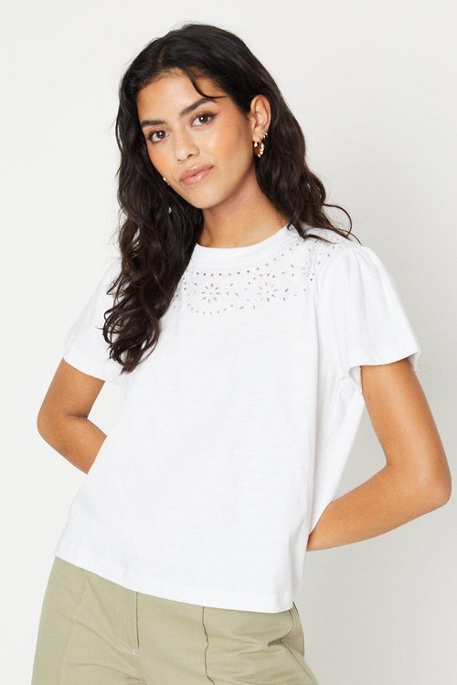 Petite Cutwork Detail T-shirt