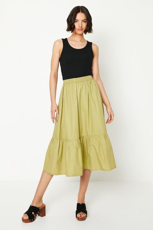 Poplin Midi Skirt