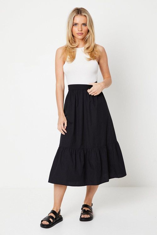 Petite Poplin Midi Skirt