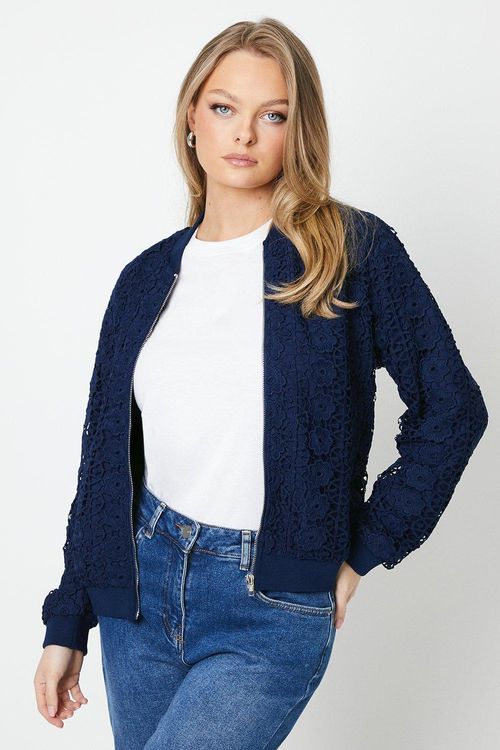 Lace Bomber Jacketnavy