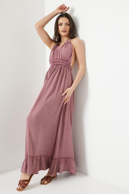 Womens Trim Halter Maxi Beach...