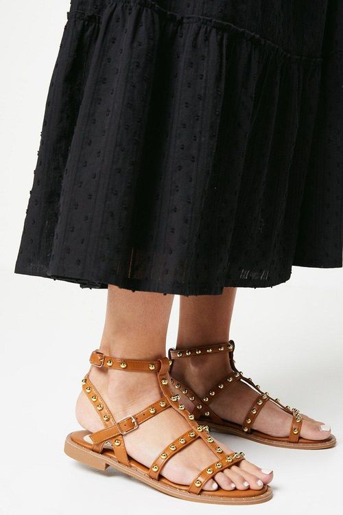 Bianca Studded Gladiator Flat...