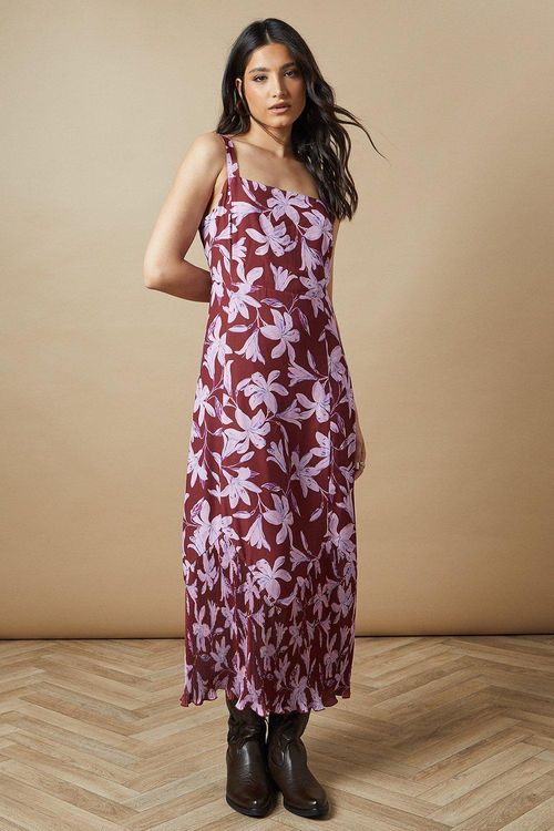 Floral Pleated Hem Fishtail...