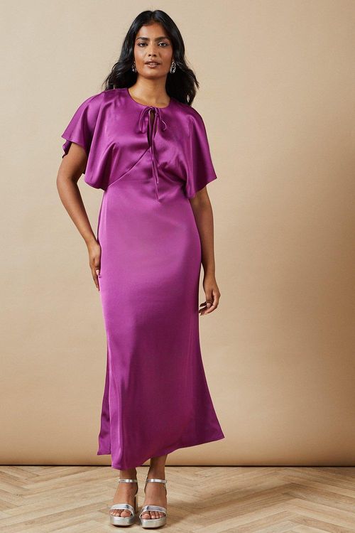 Occasion Tie Neck Satin Midi...