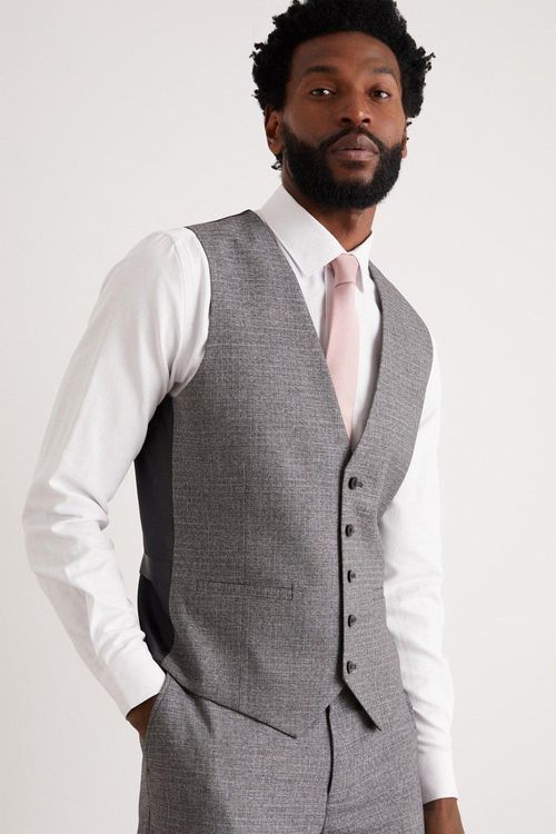 Mens Skinny Grey Texture Grid...