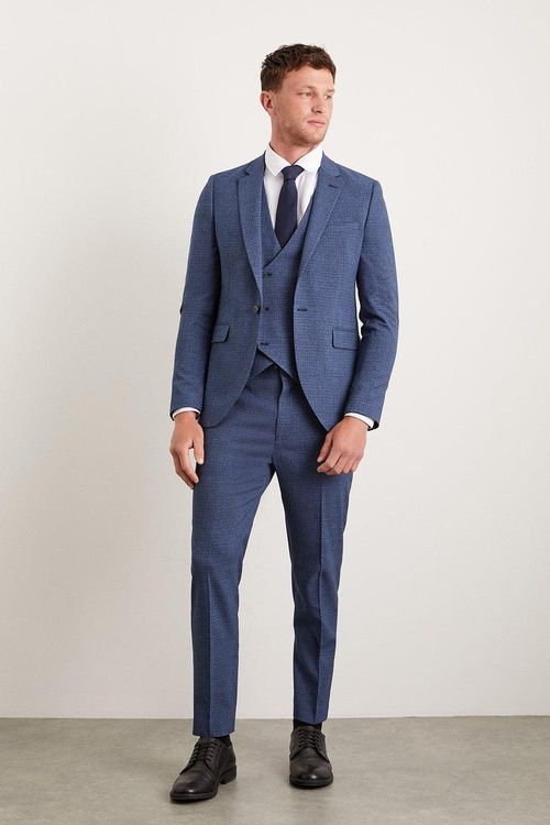 Mens Skinny Fit Blue Semi...