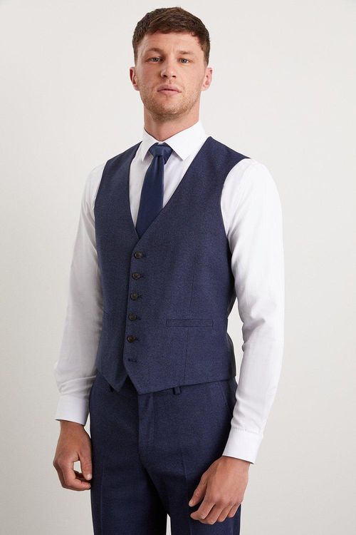 Mens Tailored Fit Navy Marl...