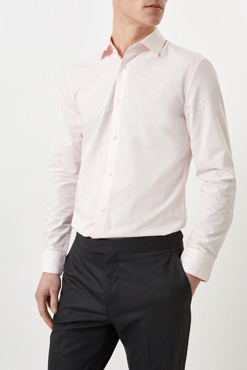 Mens Pink Slim Fit Long...