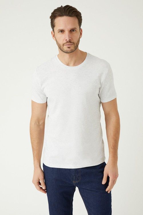 Mens Grey Marl 3 Pack Crew...