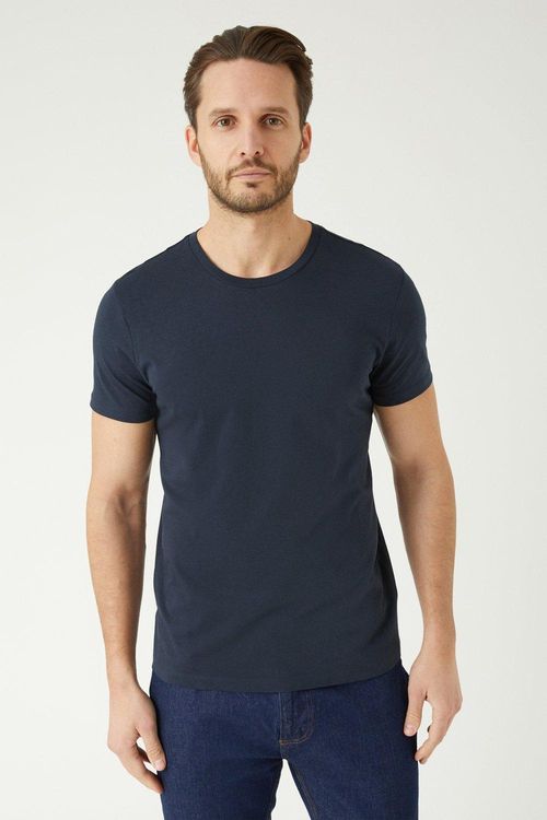 Mens Navy Crew Neck T-shirt