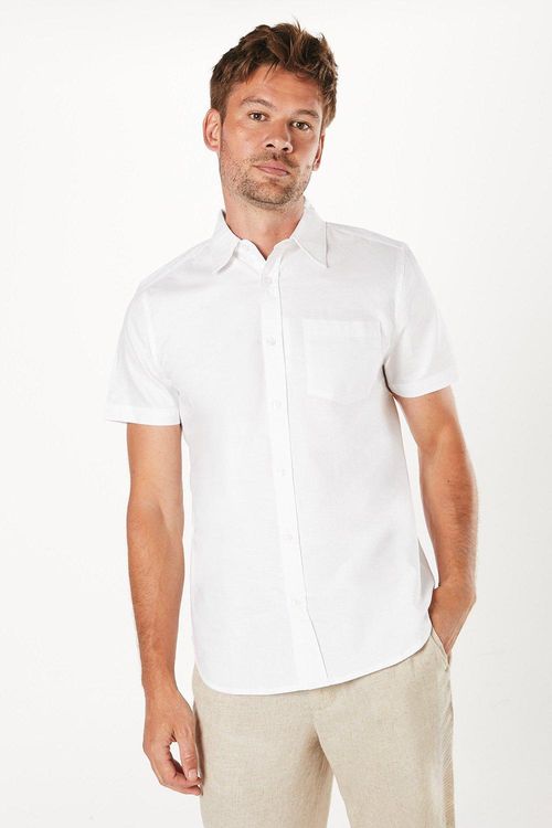 Mens White Short Sleeve...