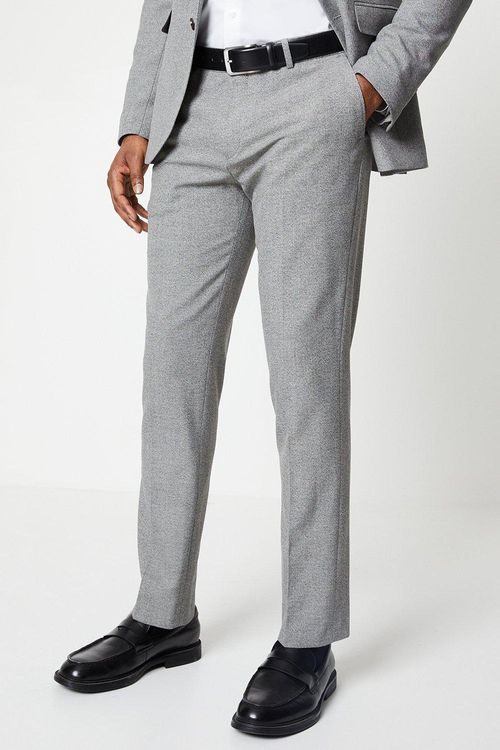 Mens Grey Textured Semi Plain...