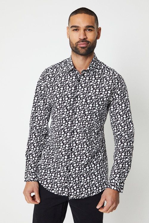 Mens Long Sleeve Floral Print...