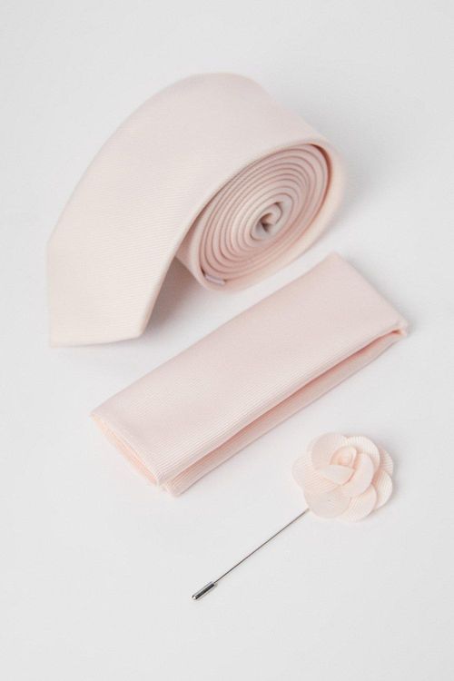 Mens Blush Wedding Tie Set...