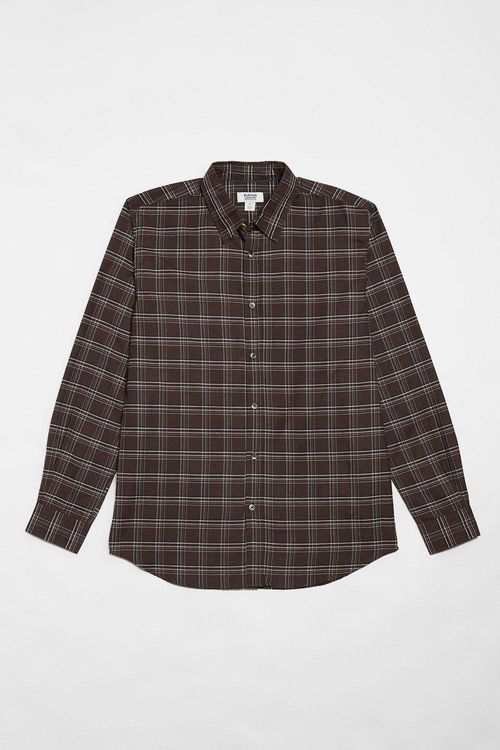 Mens Brown Check Shirt