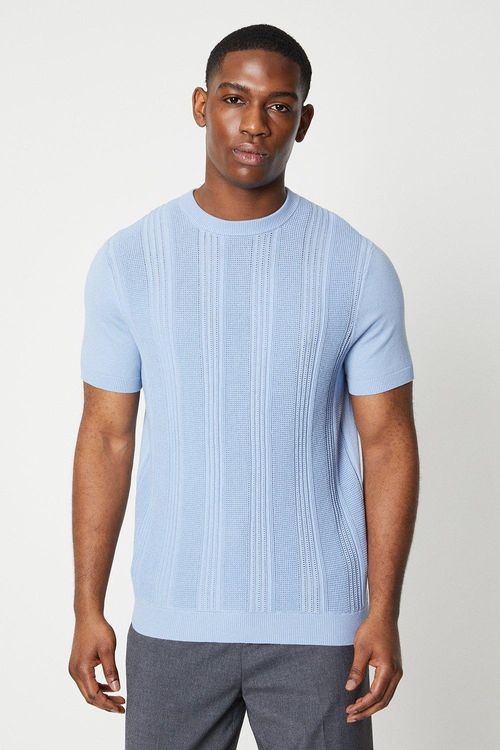 Mens Open Stitch Knitted Crew...