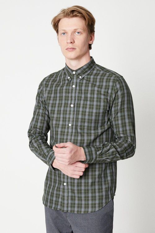 Mens Green Check Shirt