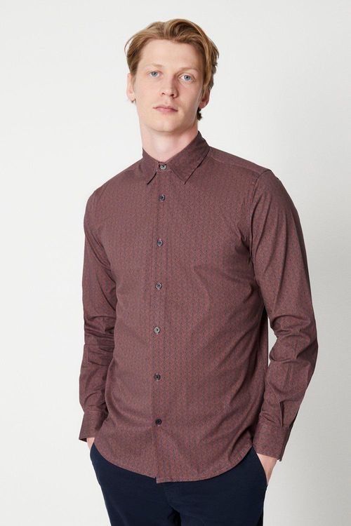 Mens Long Sleeve Ditsy Geo...