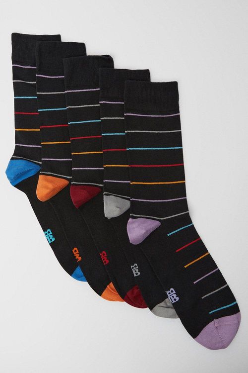 Mens 5 Pack Stripe Socks