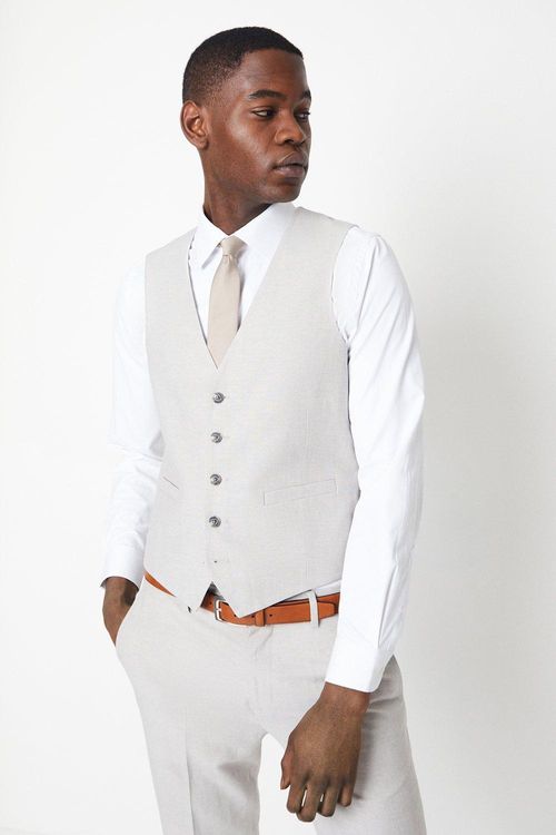 Mens Linen Suit Waistcoat