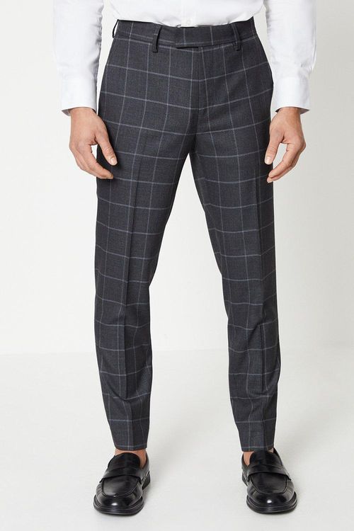 Mens Slim Windowpane Check...